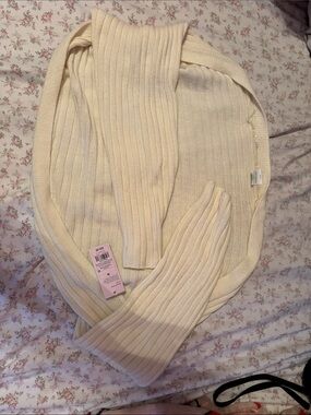 wild fable Cream Ribbed Open-Front Cardigan